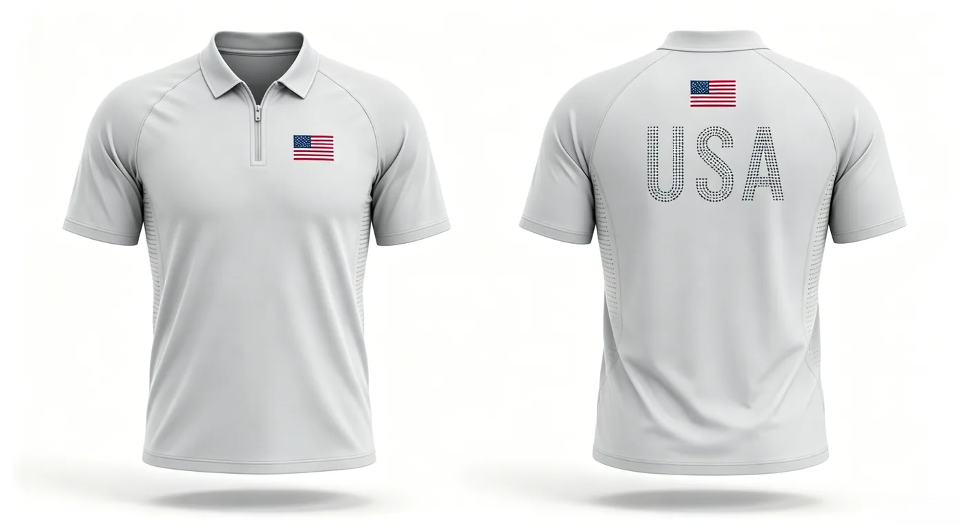 Finished apparel with USA flag detail